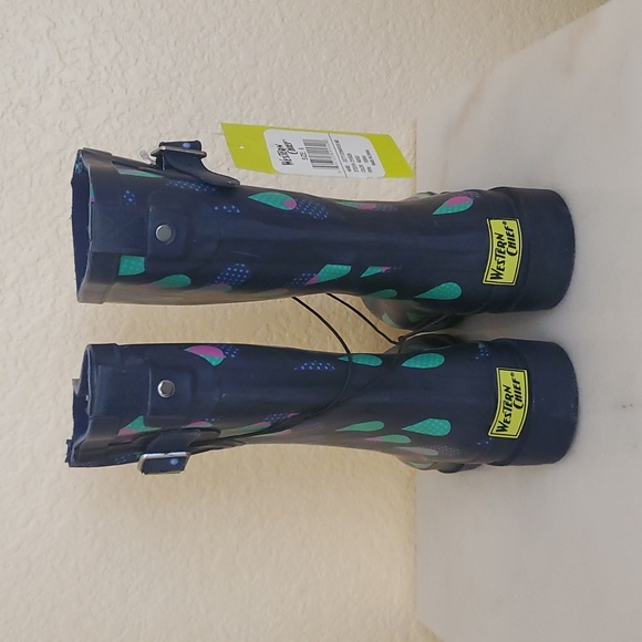 Name Your PRICE🔥Western Chief Indigo Dotty Downpour Rubber Rainboots size 6 - Picture 4 of 9